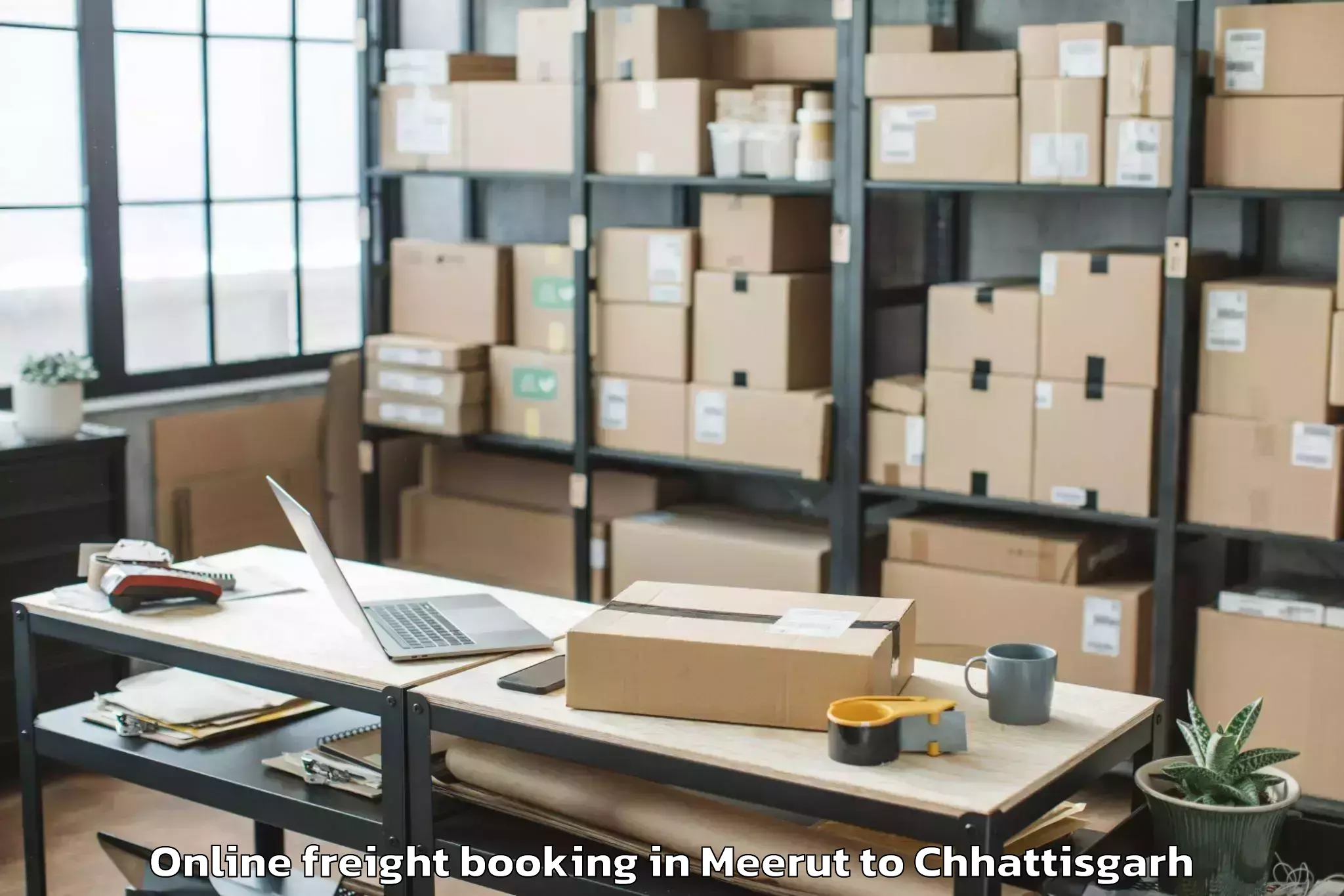 Top Meerut to Champa Online Freight Booking Available